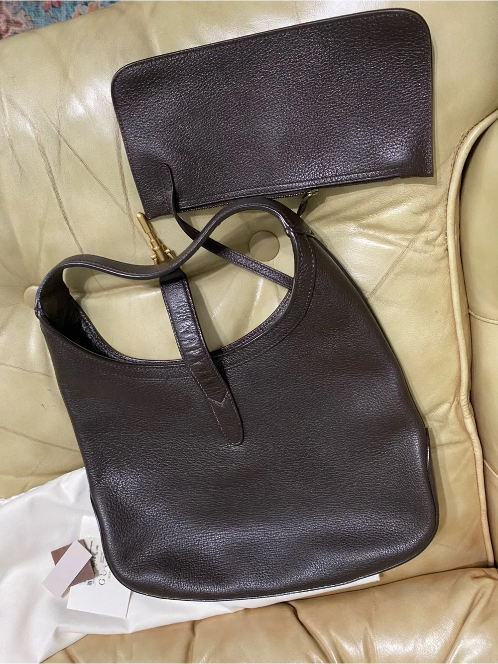 Spectacular Gucci "New Jackie" Hobo Leather Web Stripe w/Pouch 1961 - Picture 11 of 14